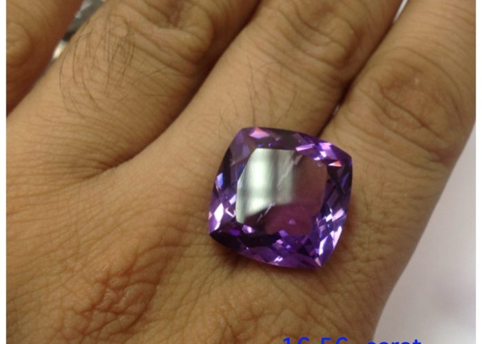 Amethyst cushion 15 carats up