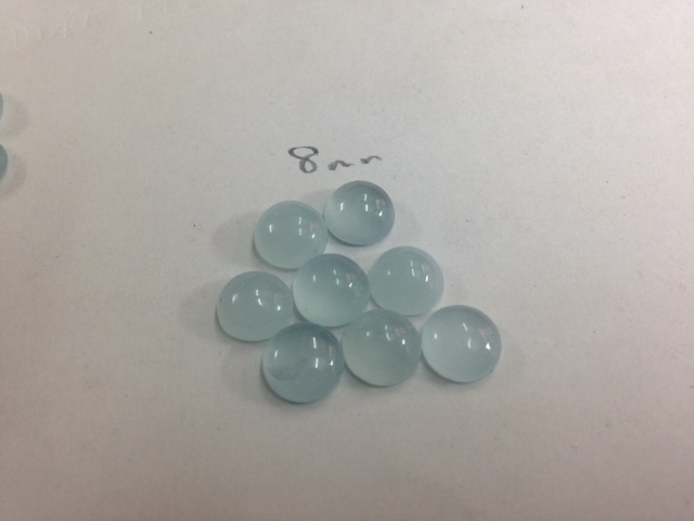 Aquamarine cabochons 6mm