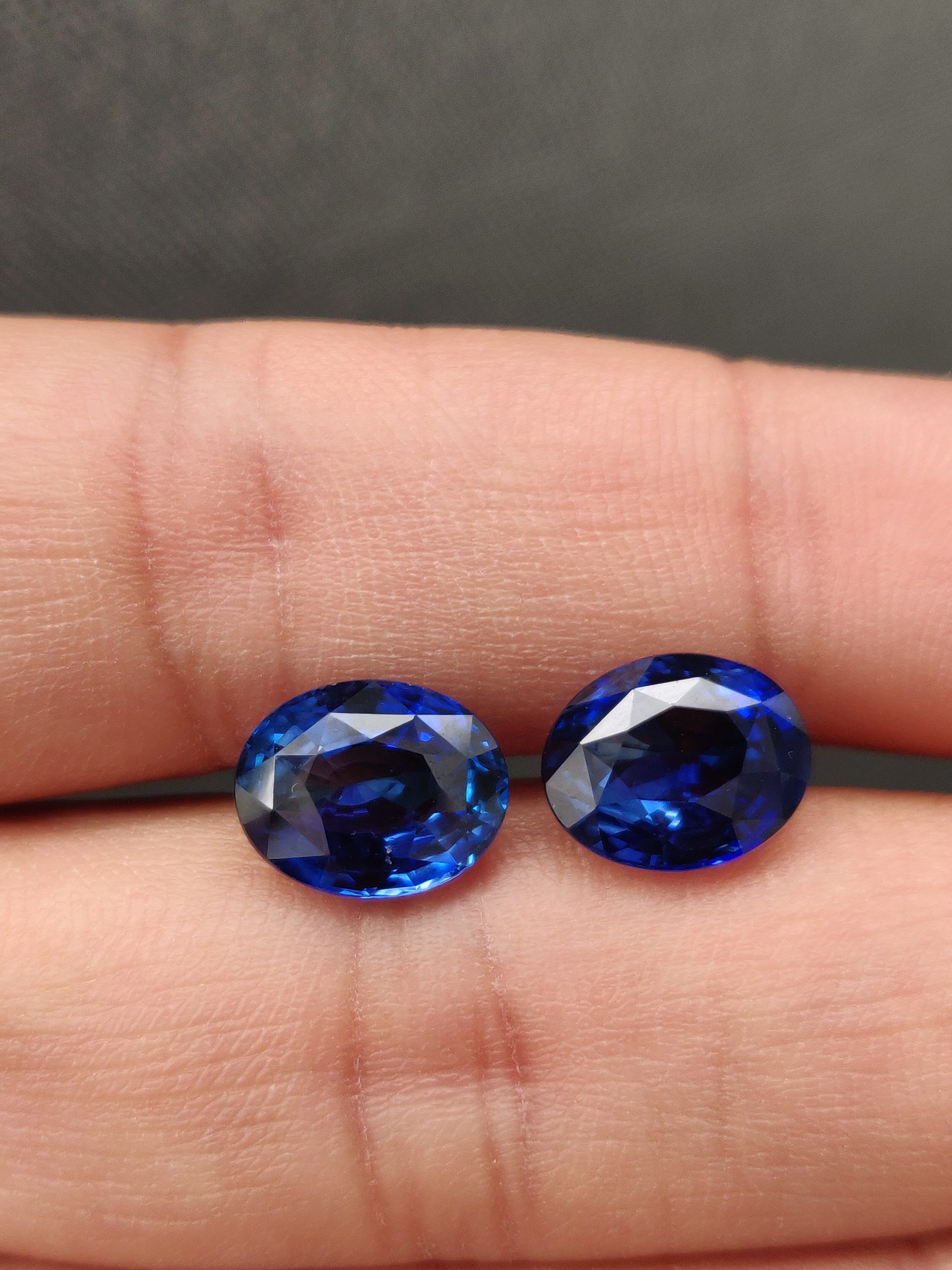 Ceylon Sapphire Pair of Royal Blue Sapphire pair