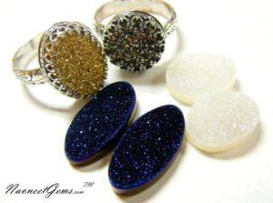 Drusy Quartz Ovals