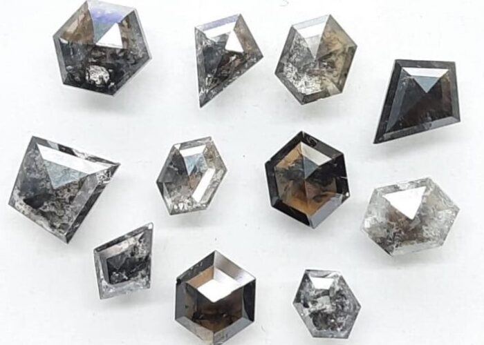 Fancy cut salt and pepper diamonds- NGM