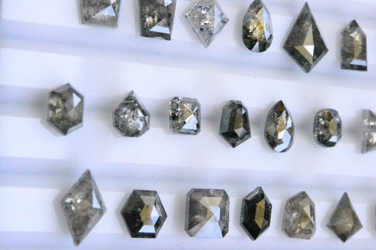 Fancy cut Salt and Pepper Diamonds