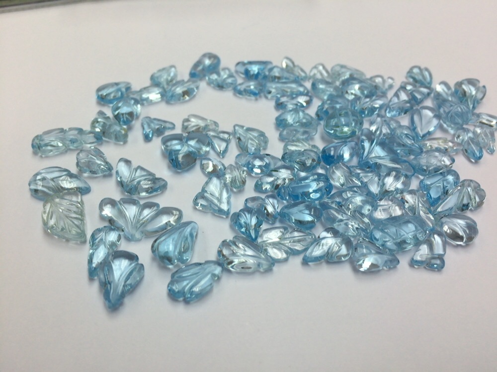 Fancy sky blue topaz leafs