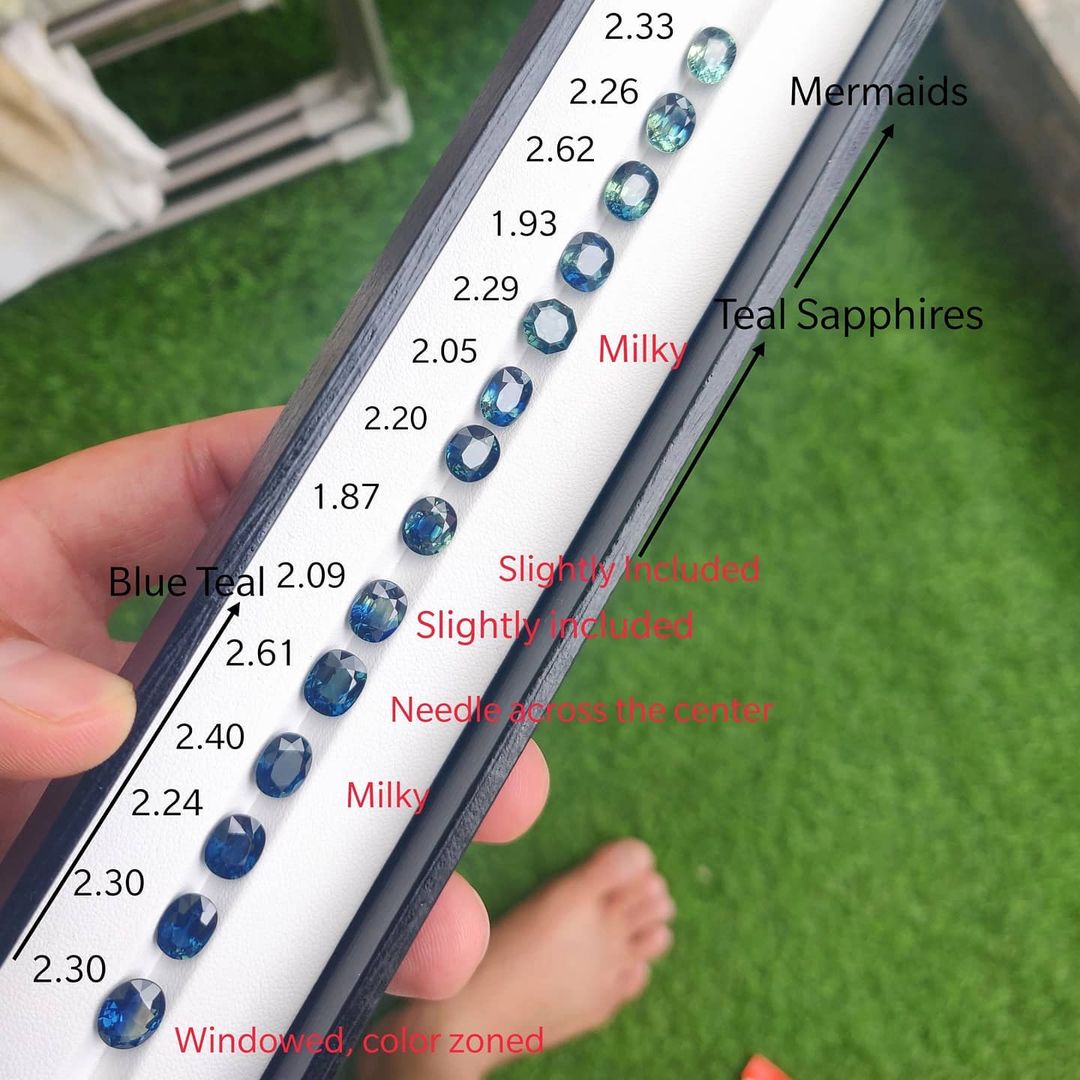 Mixture of Teal,Mermaid and Blue Sapphires