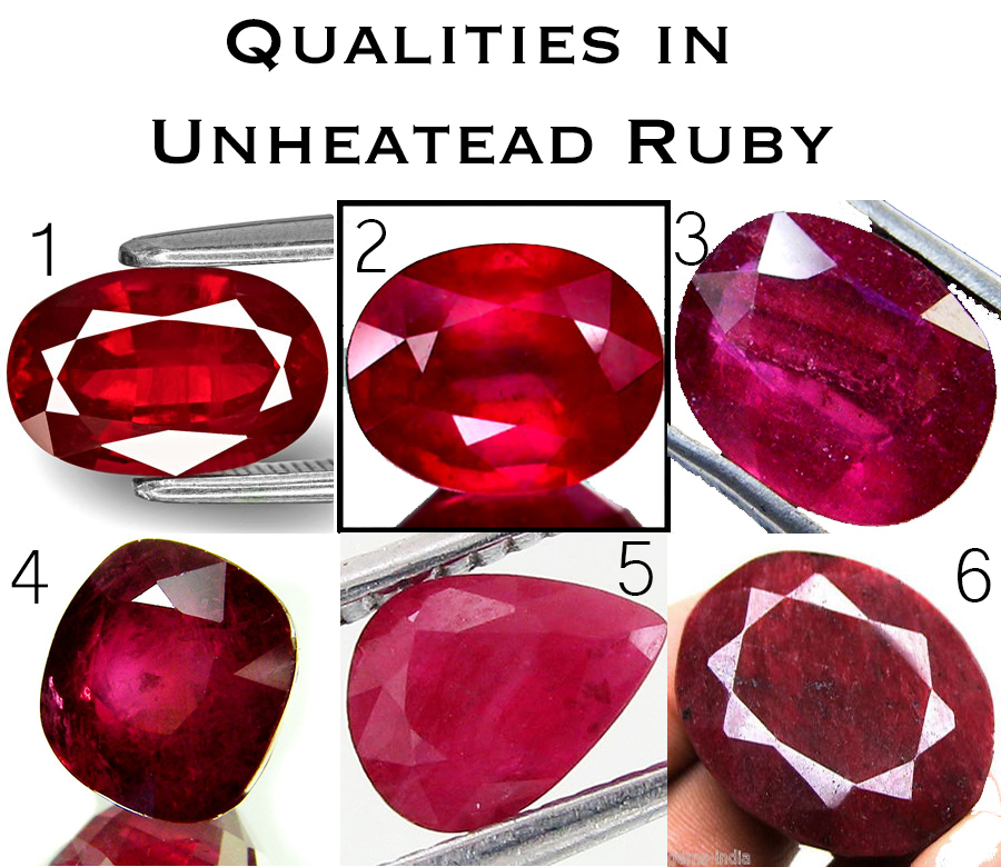 Qualities in unheated ruby