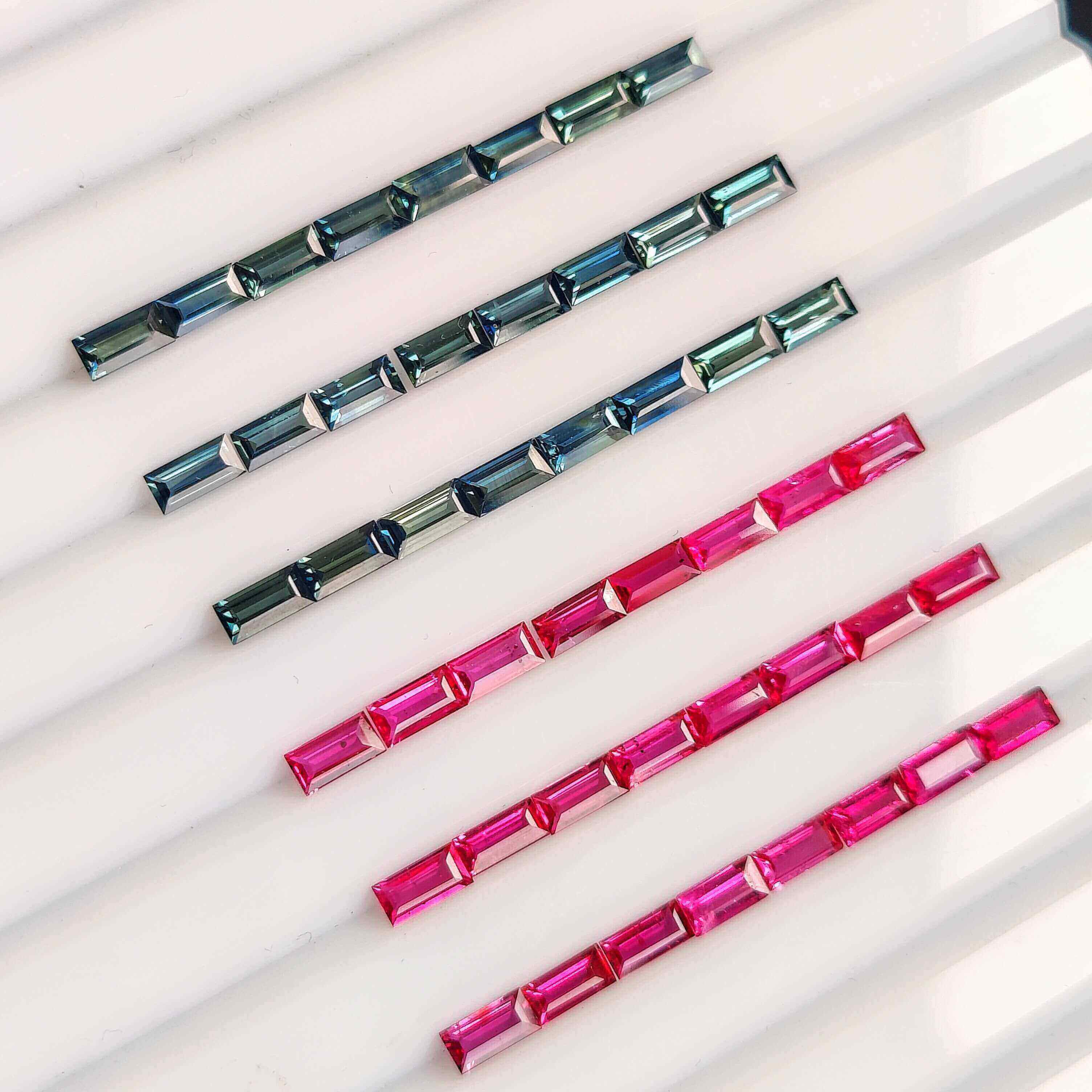 Ruby & Sapphire 6x3 baguettes for the watch industry