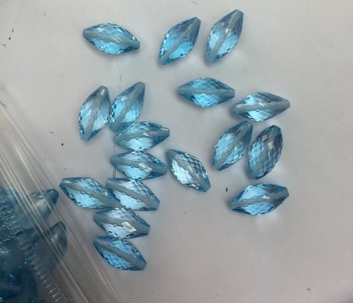 Sky blue topaz drum shape