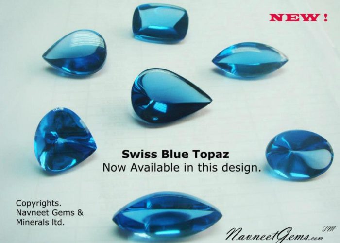 Swiss Blue Topaz cabochons