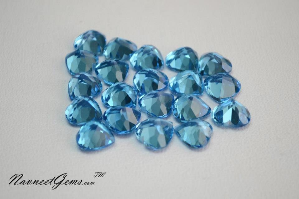 Swiss Blue Topaz Hearts