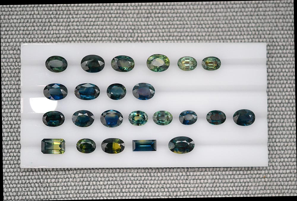 Teal parti blue green sapphires